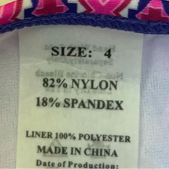 NWT Kanu Surf Girls Bikini/Bathing Suit.  Pink Purple Fringe Size 4 - Picture 4 of 5